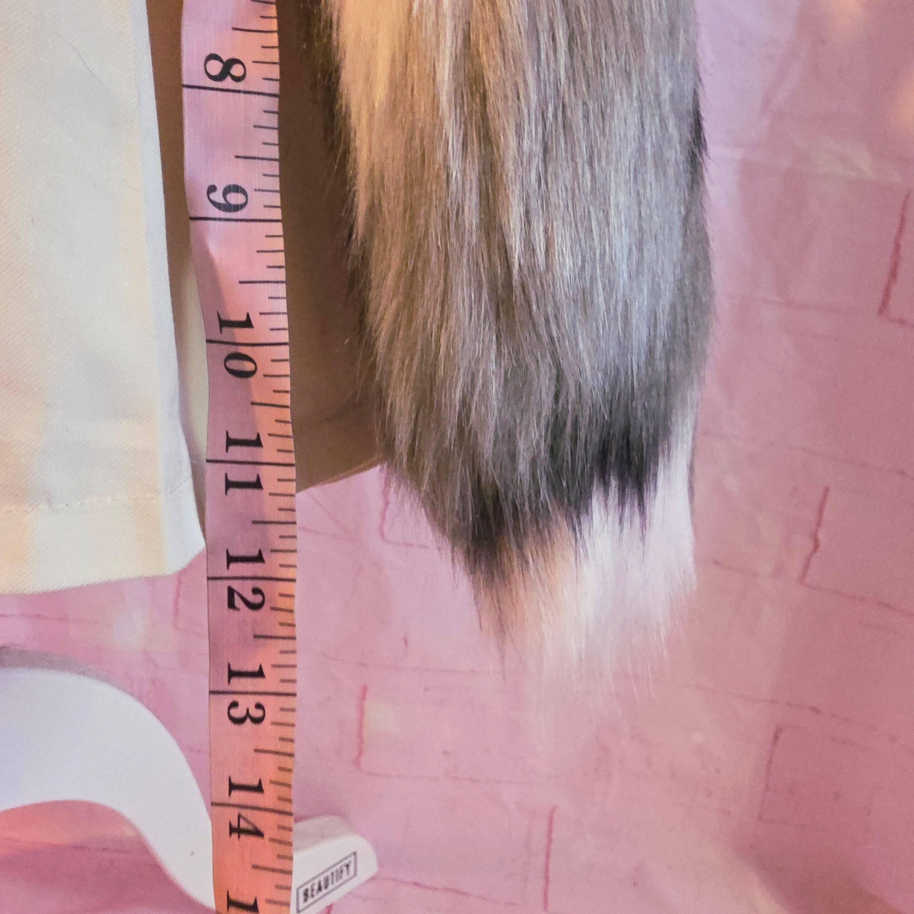 Pink Calico Tail Keychain