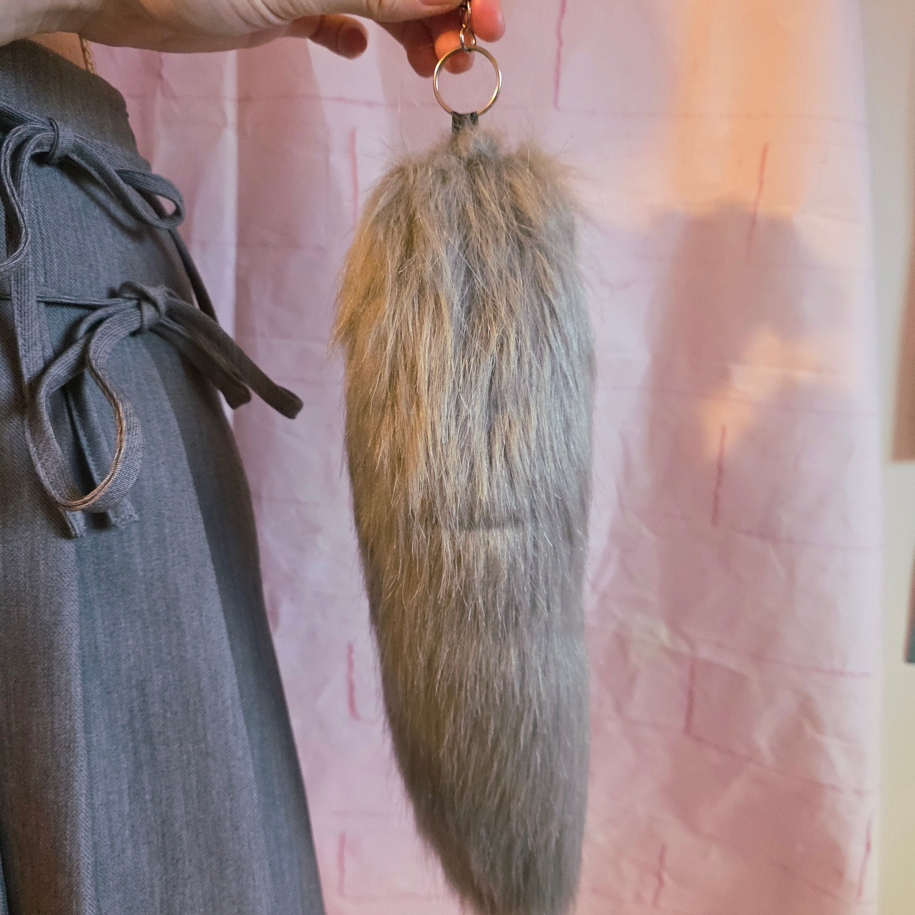 Light Grey Tail Keychain