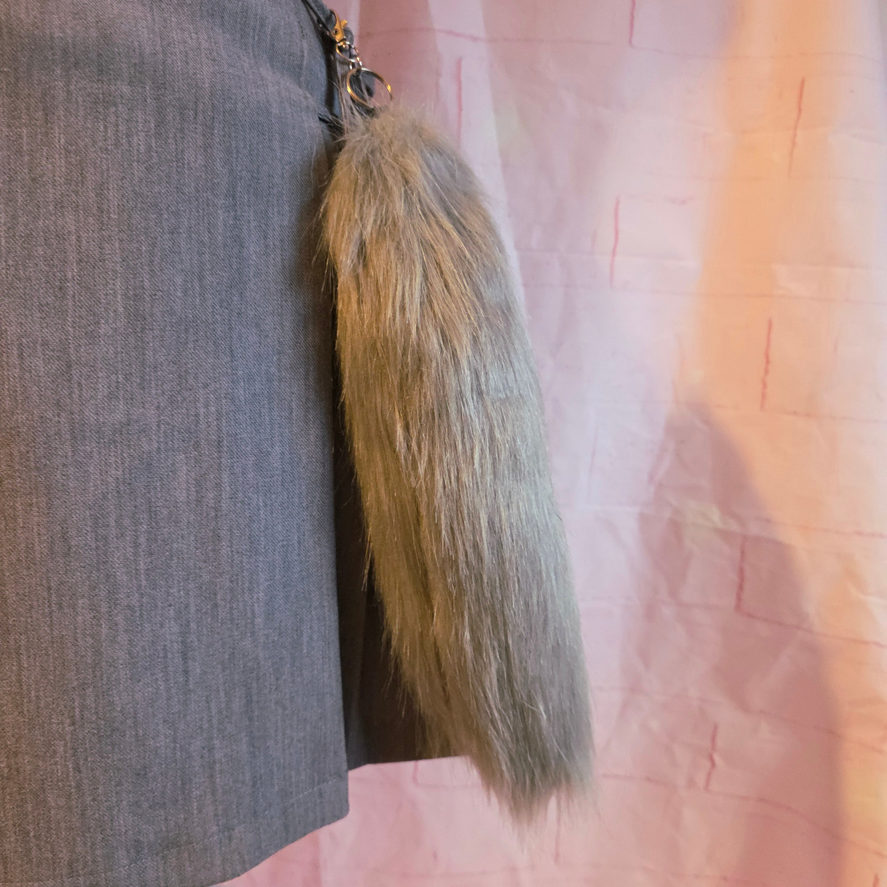 Light Grey Tail Keychain