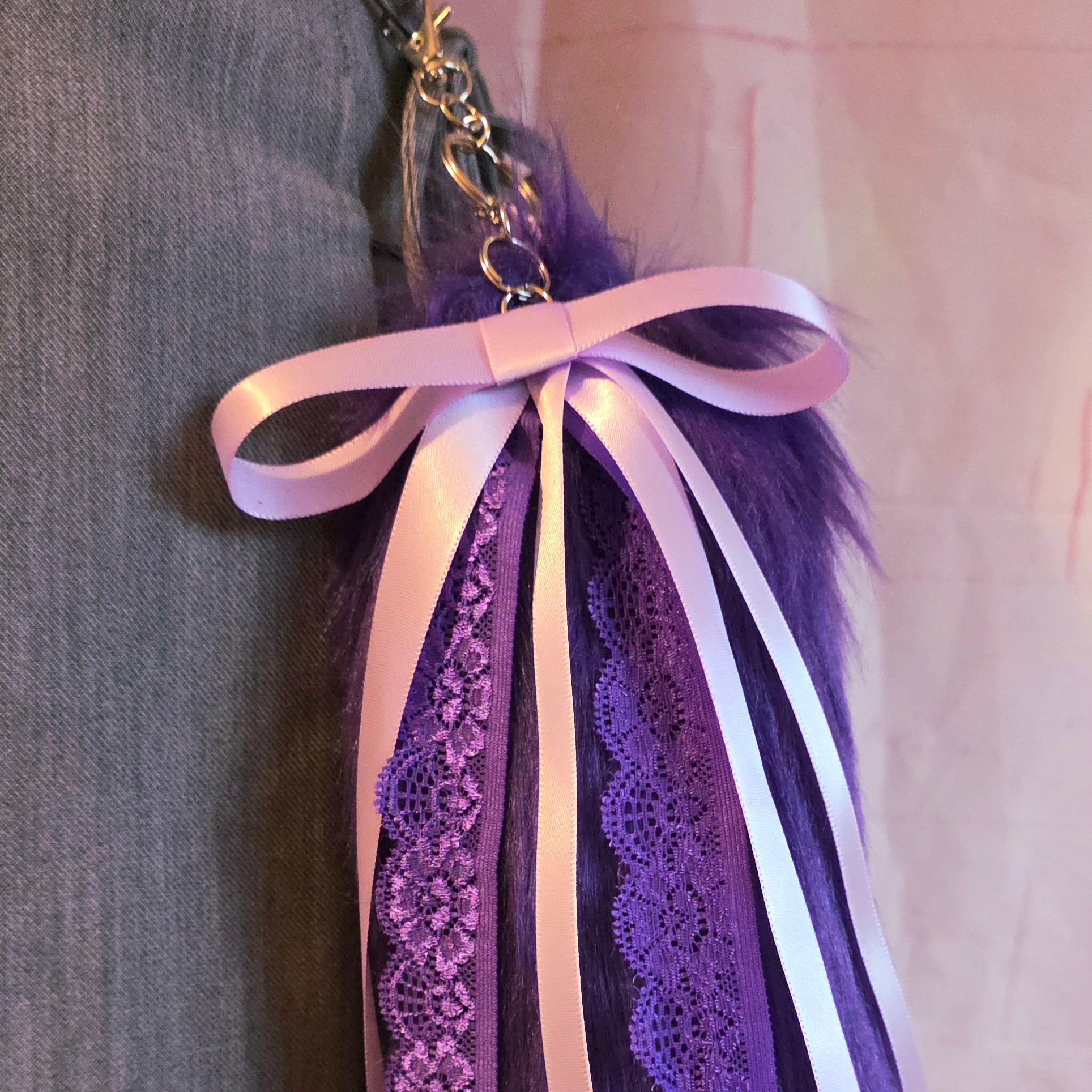 Purple Tail Keychain, Tanzanite