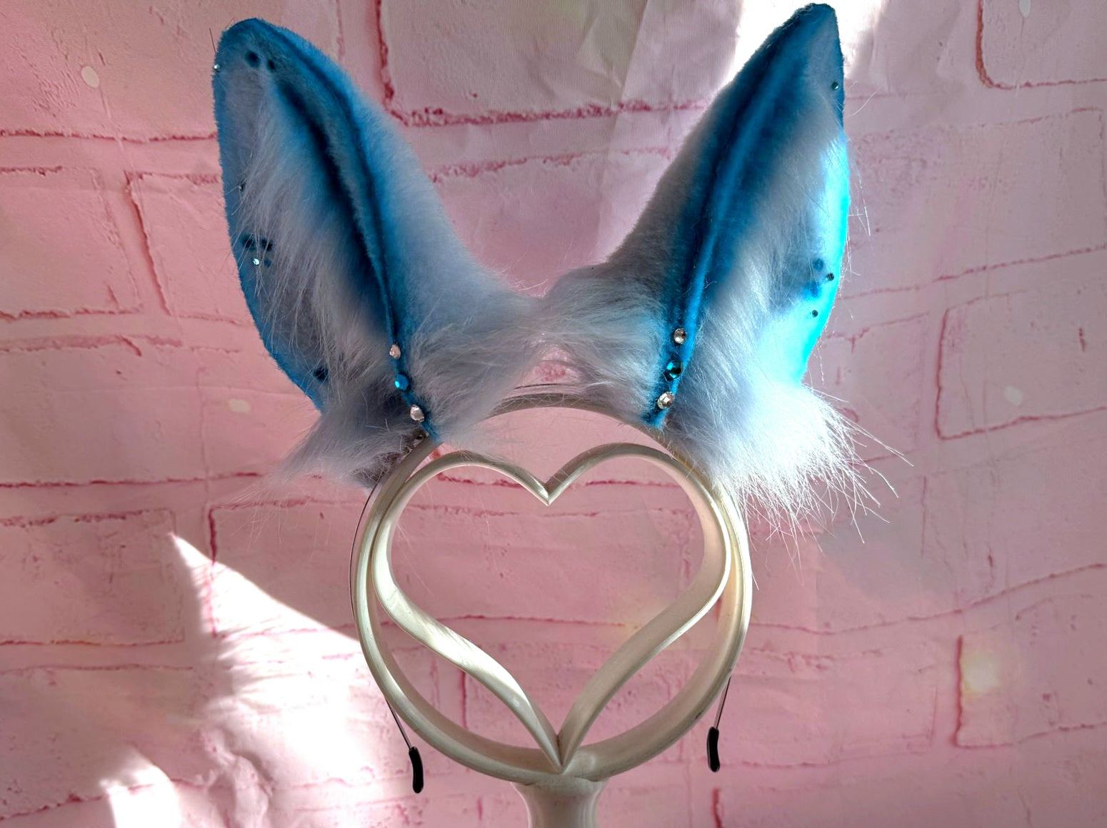 Blue costume bunny ears