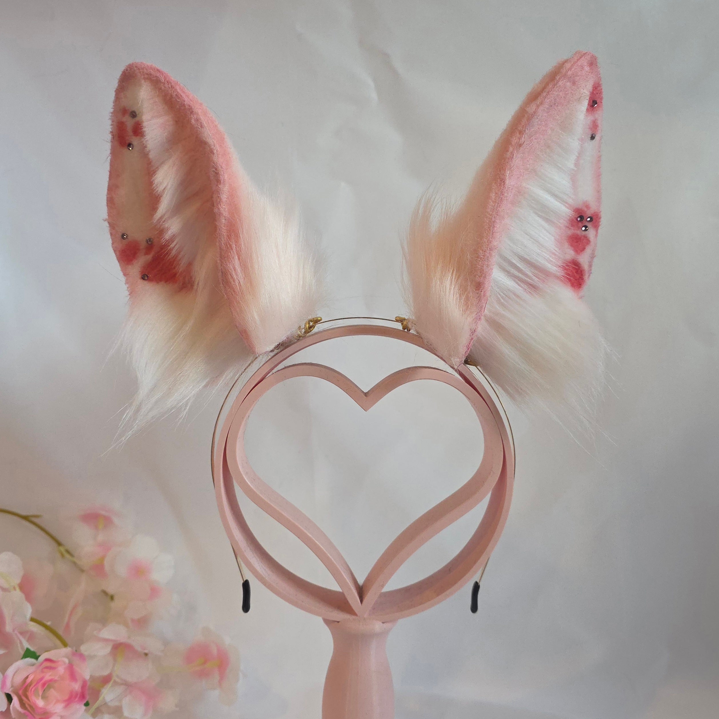 Pink upright bunny ears headband for costume cosplay rabbit ears