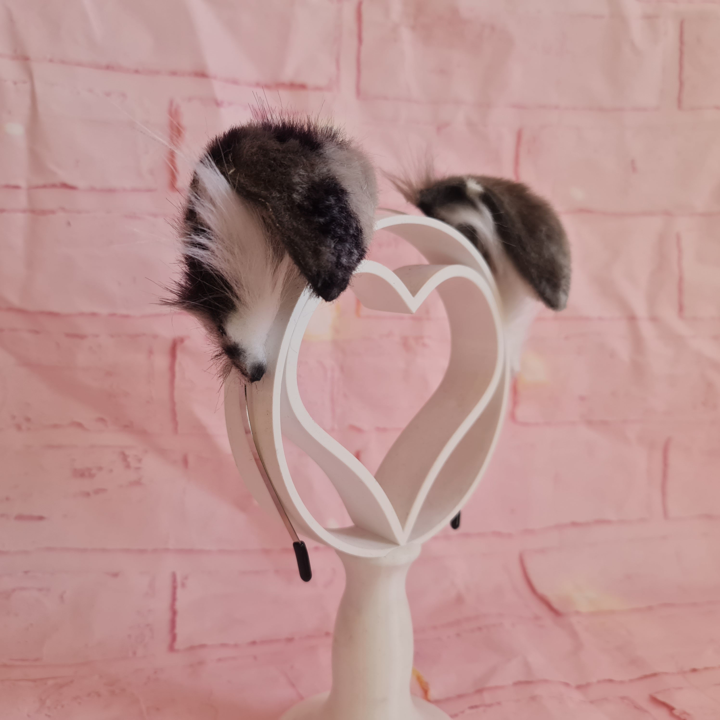 grey puppy ears for costume cosplay puppy play kemonomimi handmade in scotland uk