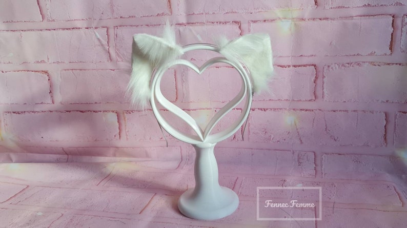 SNOW KITTY Poseable White Cat Tail & Ears