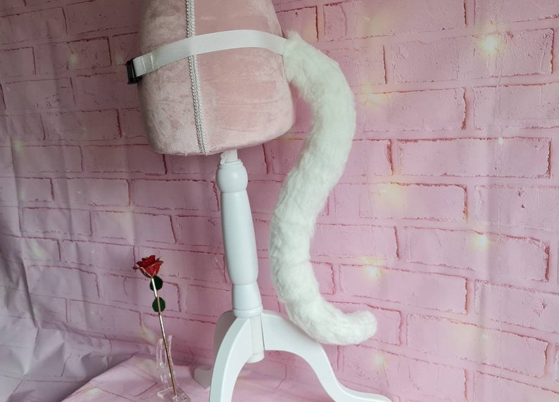 SNOW KITTY Poseable White Cat Tail & Ears
