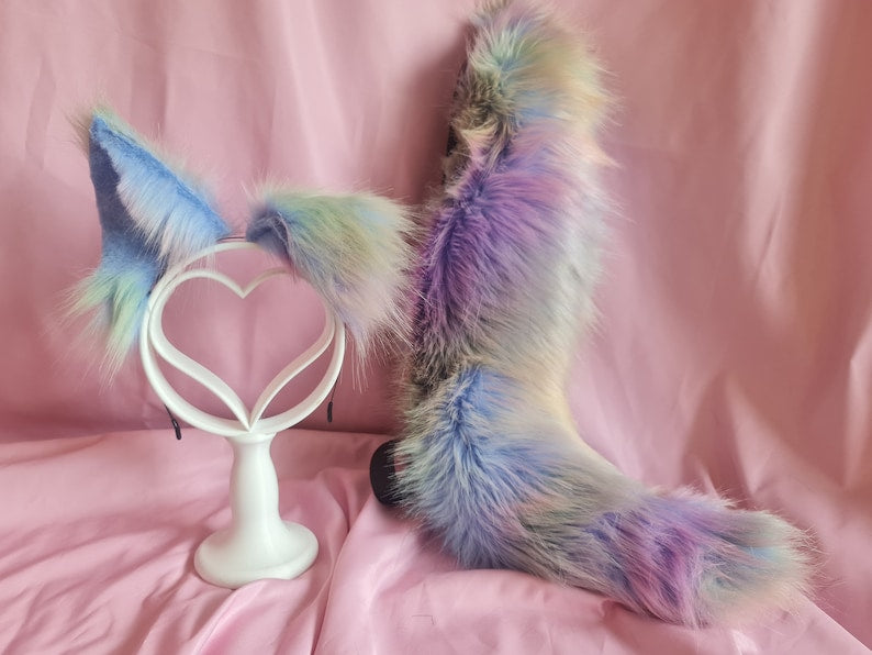 PASTEL SHIMMER PUPPY tail and ear set