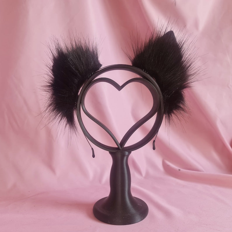 OBSIDIAN CURLED PUPPY ears and tail set