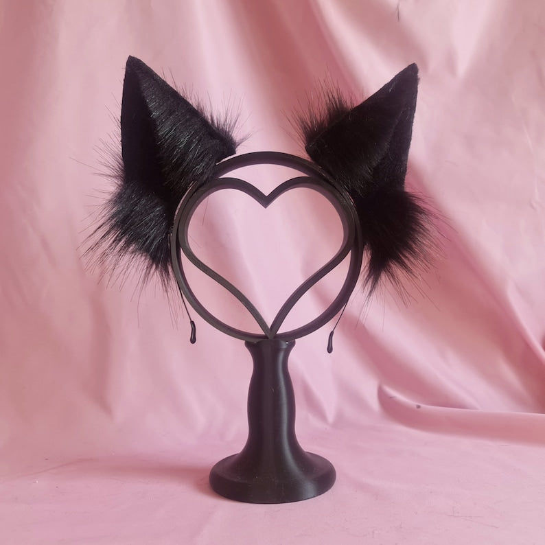 OBSIDIAN CURLED PUPPY ears and tail set