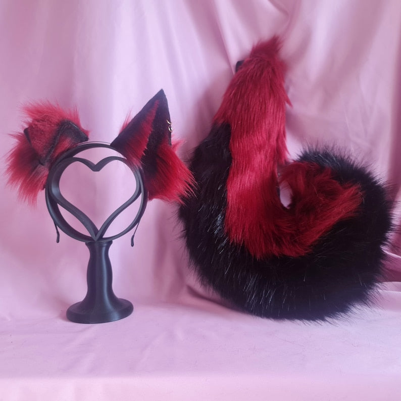 OBSIDIAN ROUGE Puppy Ears and Tail Set