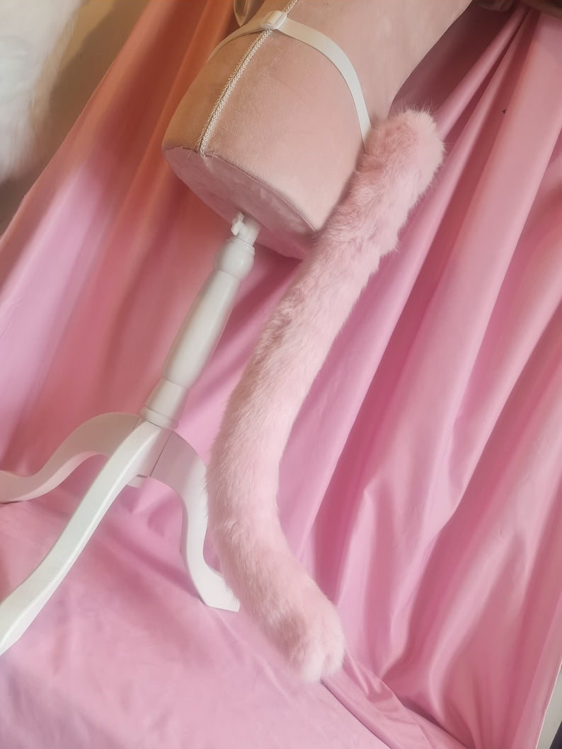 CANDY PINK Poseable Cat Tail