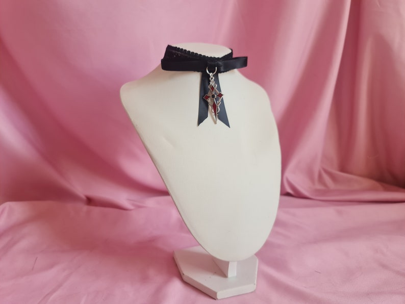 Gothic Lace Choker with Cross