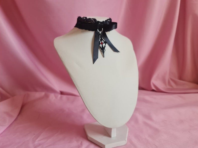 Gothic Lace Choker with Cross