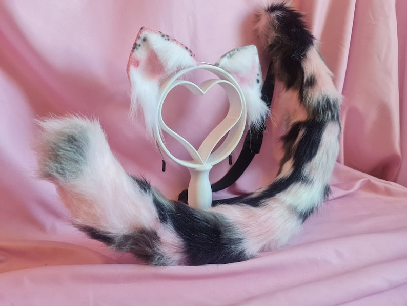 PASTEL CALICO Cat Tail and Ears