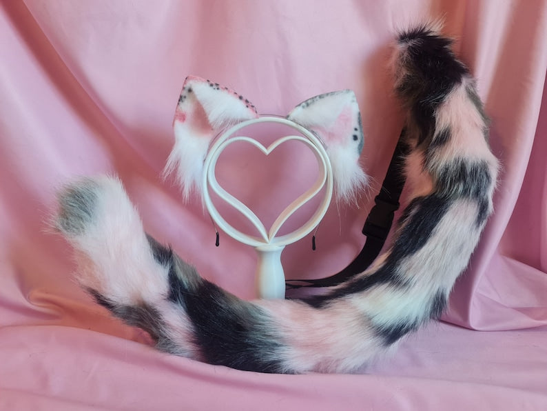 PASTEL CALICO Cat Tail and Ears