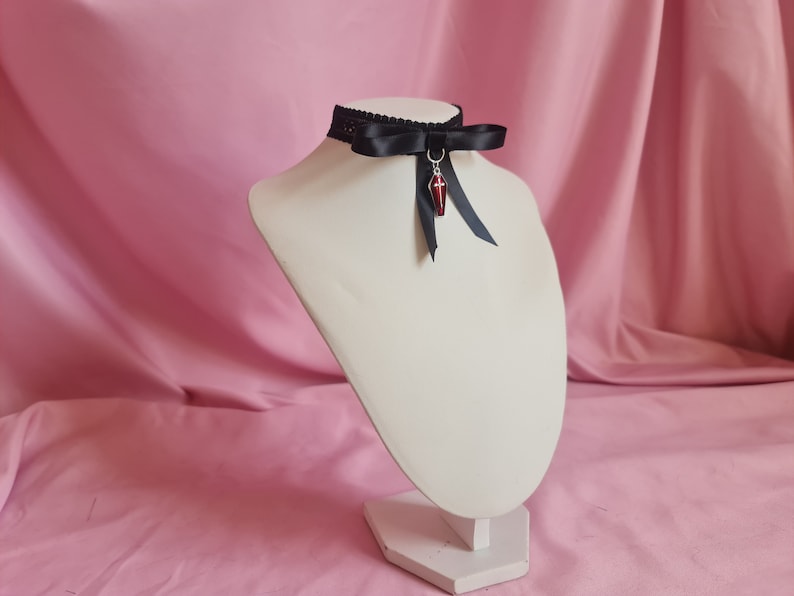Gothic Lace Choker with Coffin