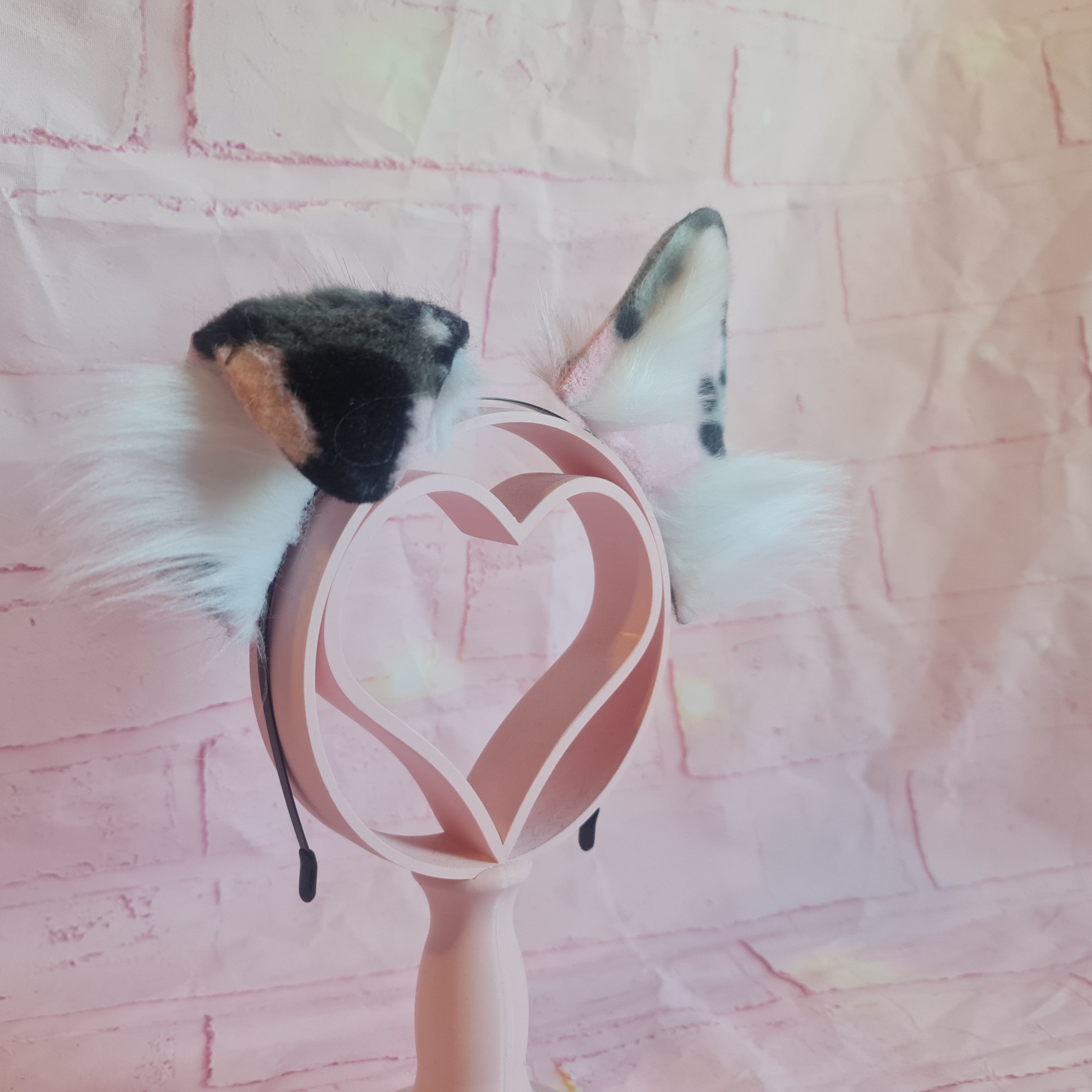 pink and grey puppy ears headband for cosplay and costume uk puppy ears scotland cosplay shop