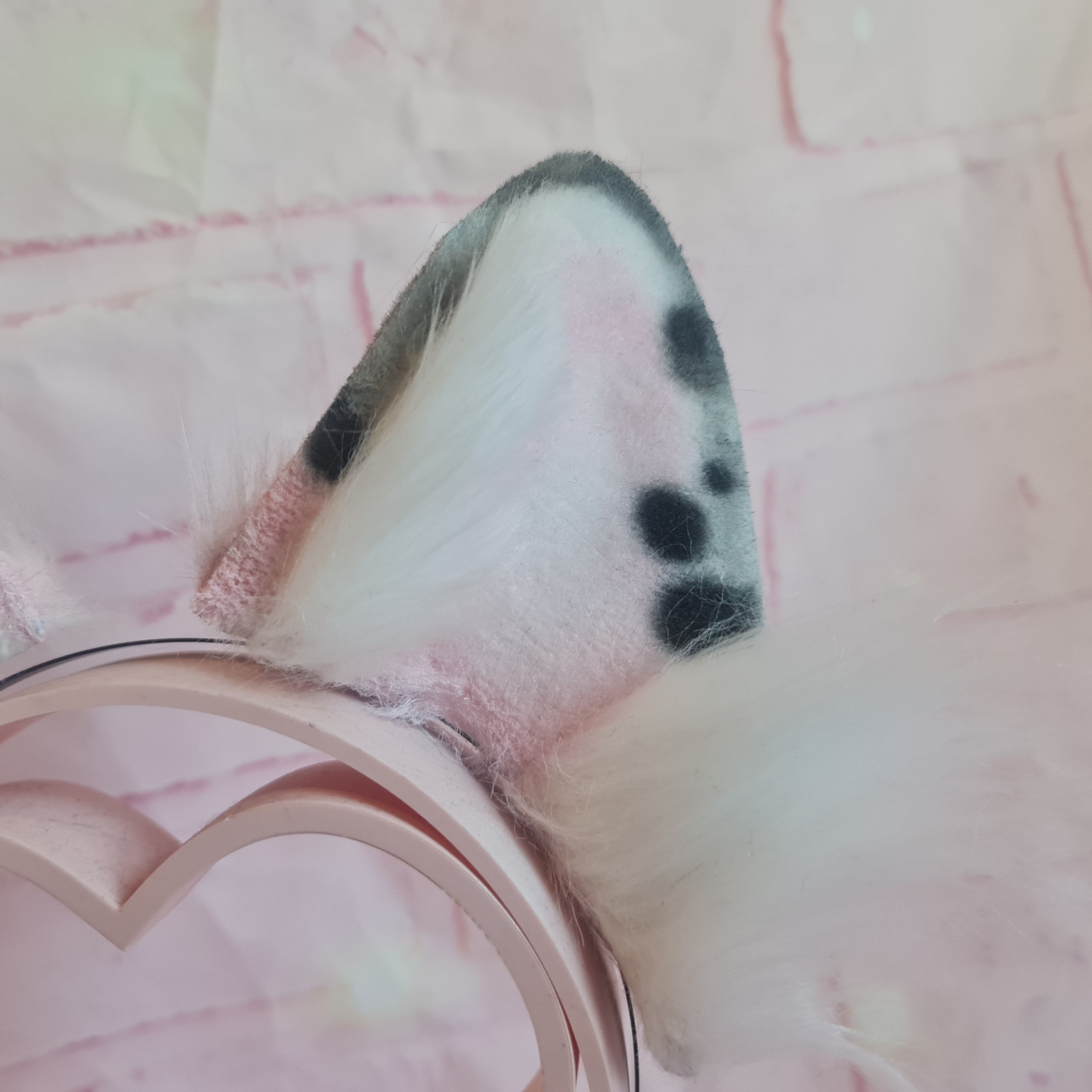 pink and grey puppy ears headband for cosplay and costume uk puppy ears scotland cosplay shop