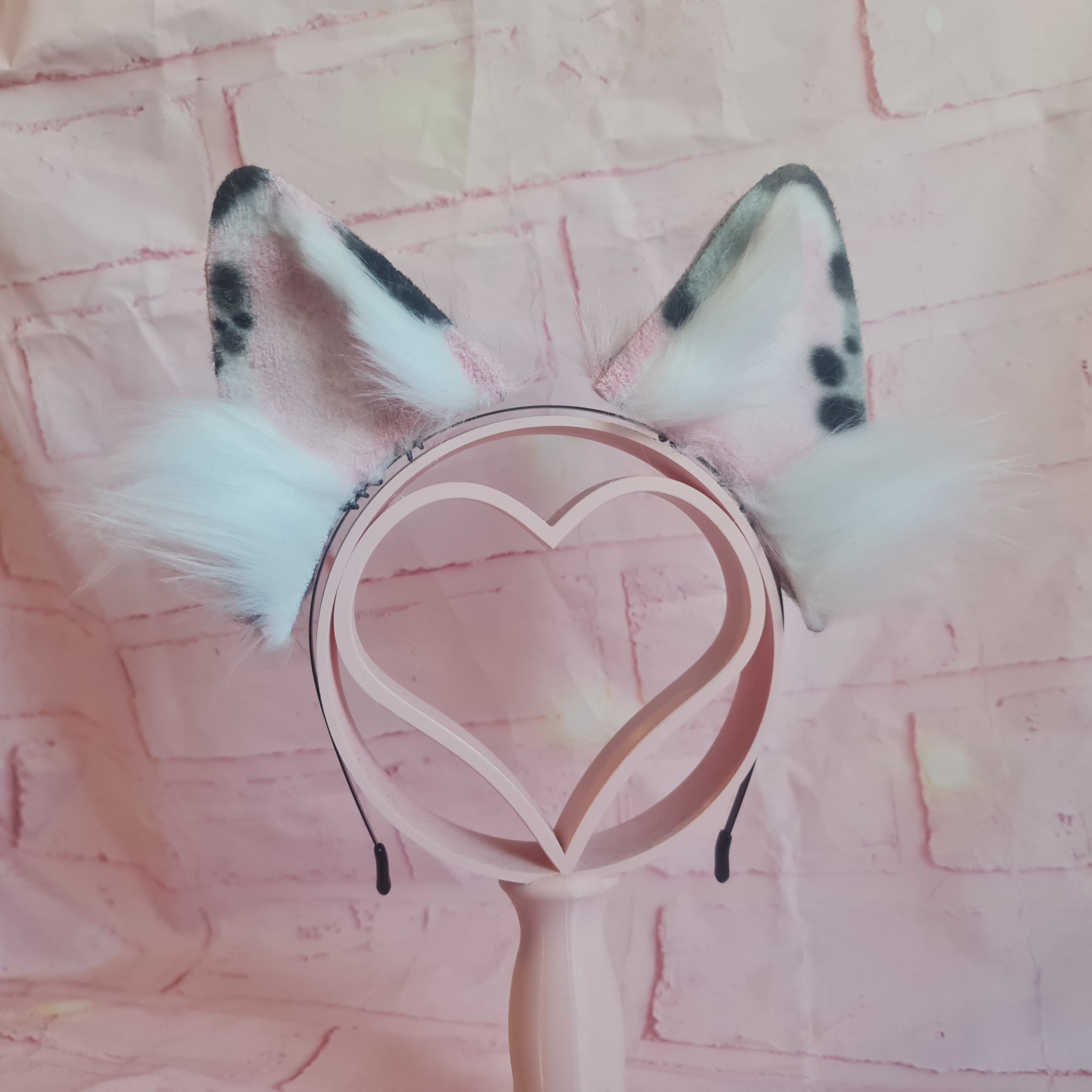 pink and grey puppy ears headband for cosplay and costume uk puppy ears cosplay shop in scotland
