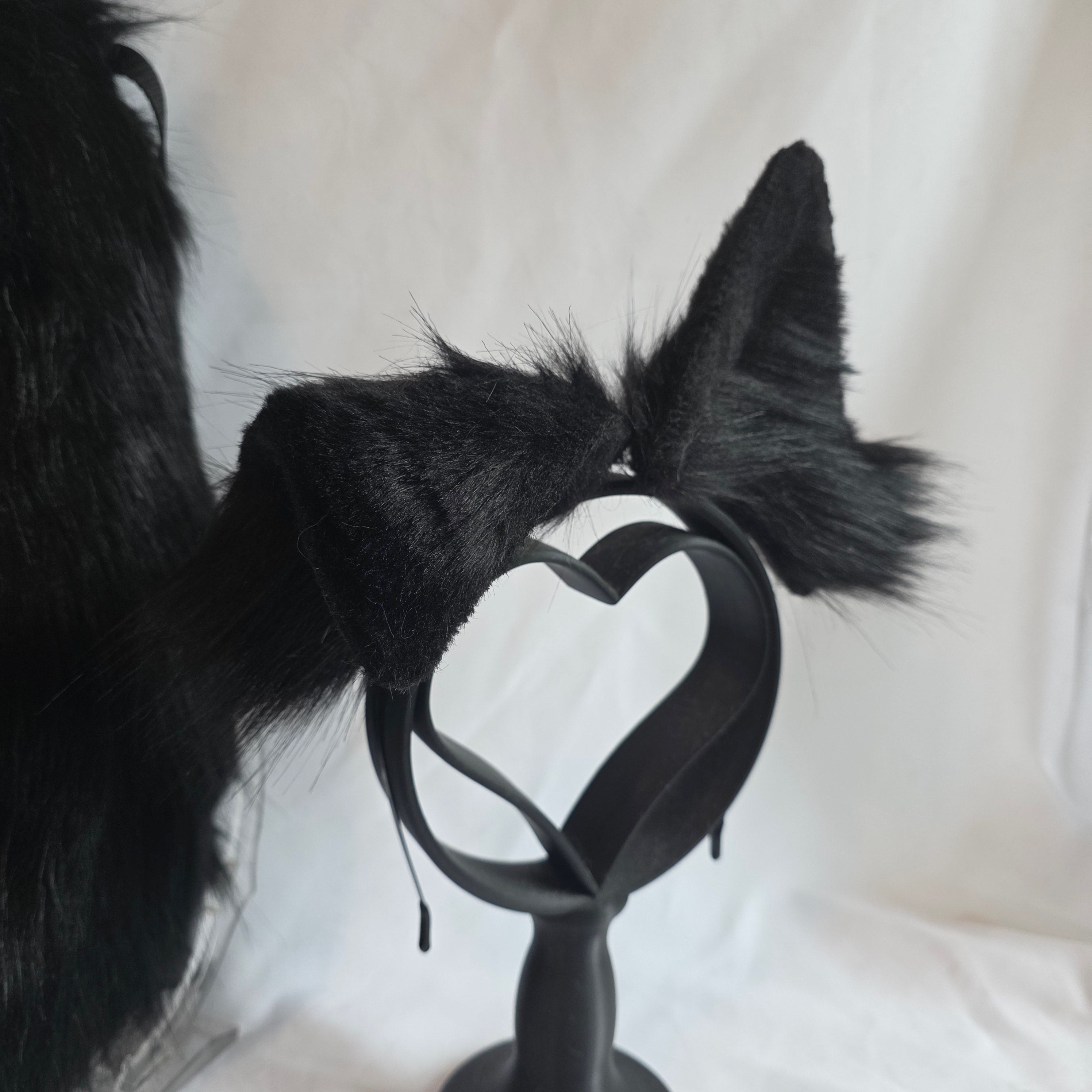 OBSIDIAN CURLED PUPPY ears and tail set