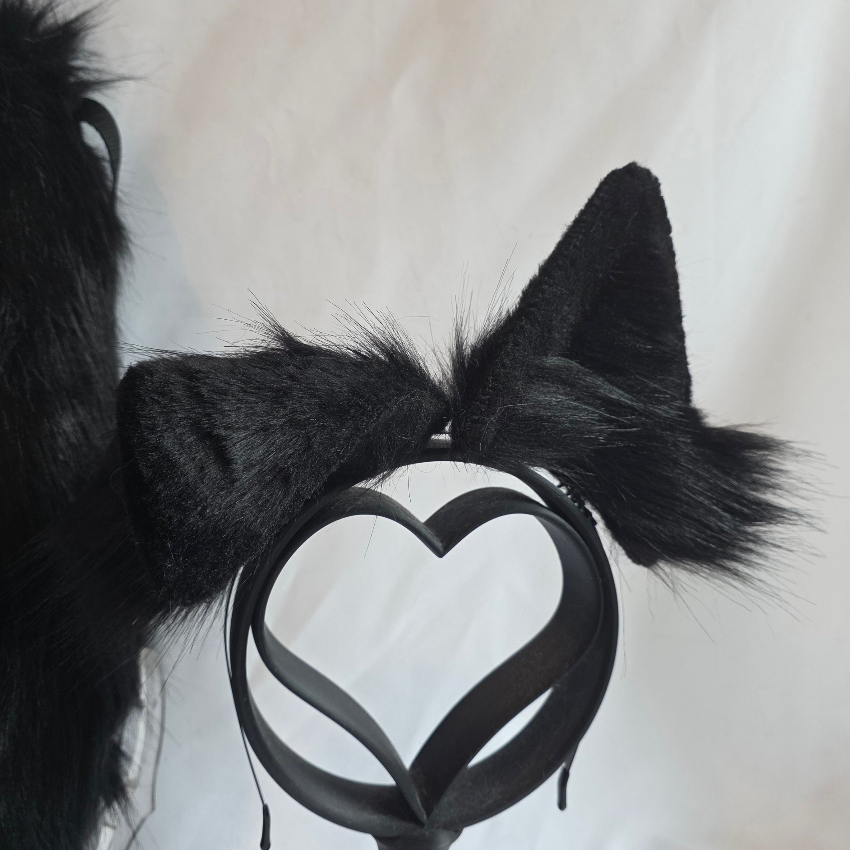 OBSIDIAN CURLED PUPPY ears and tail set