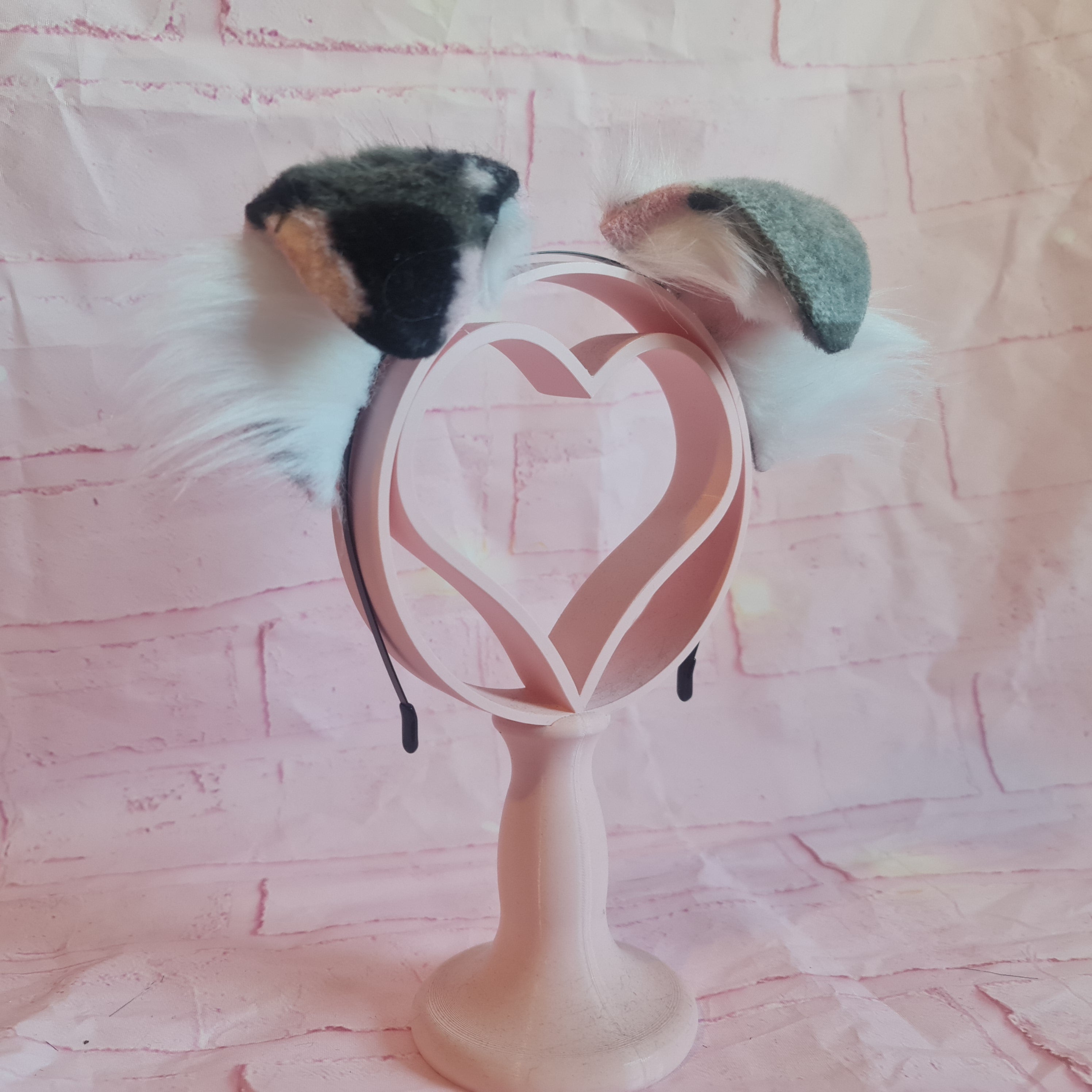pink and grey puppy ears headband for cosplay and costume uk puppy ears scotland cosplay shop