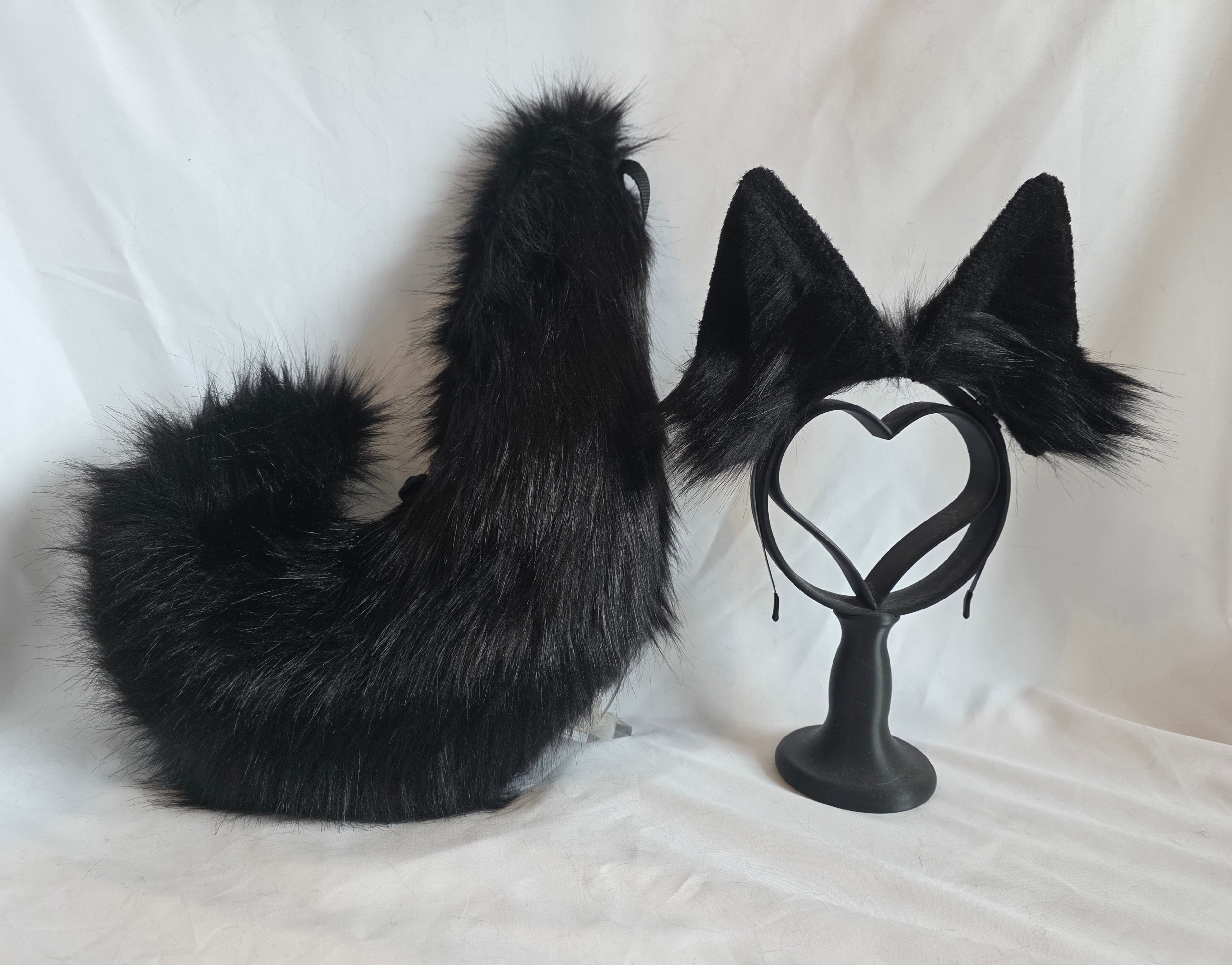 OBSIDIAN CURLED PUPPY ears and tail set