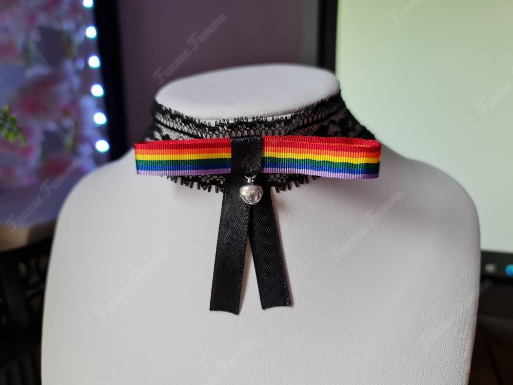 Lace Pride chokers, Lesbian, gay, bisexual, transgender, non binary