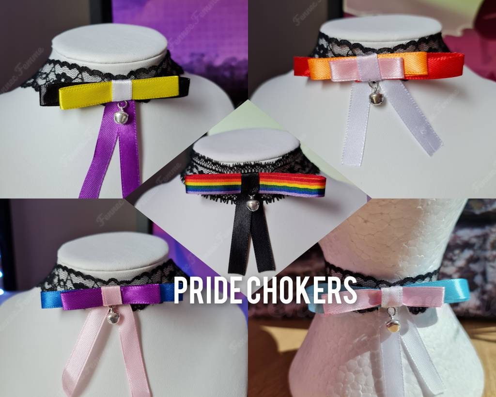 Lace Pride chokers, Lesbian, gay, bisexual, transgender, non binary