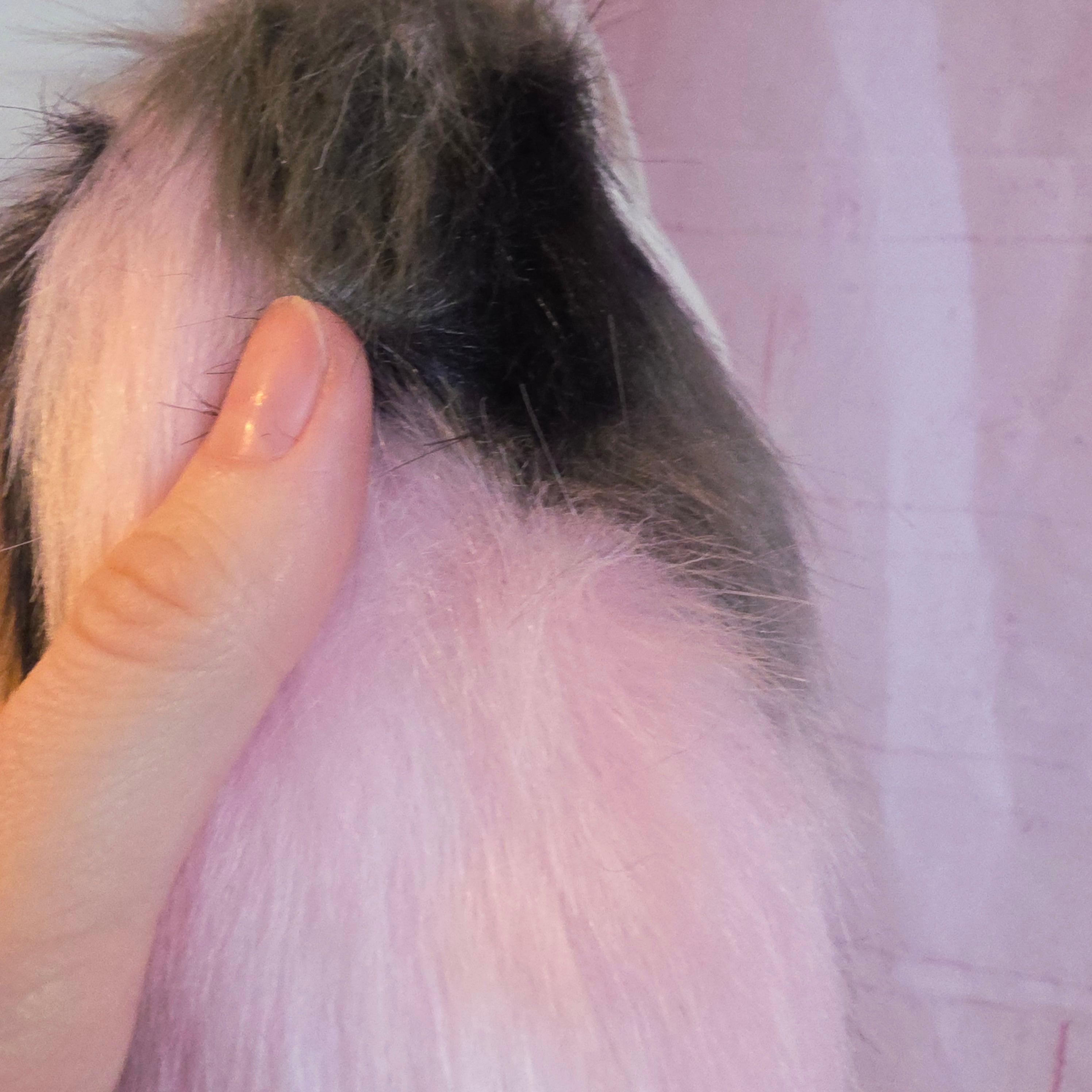 Pink Calico Tail Keychain