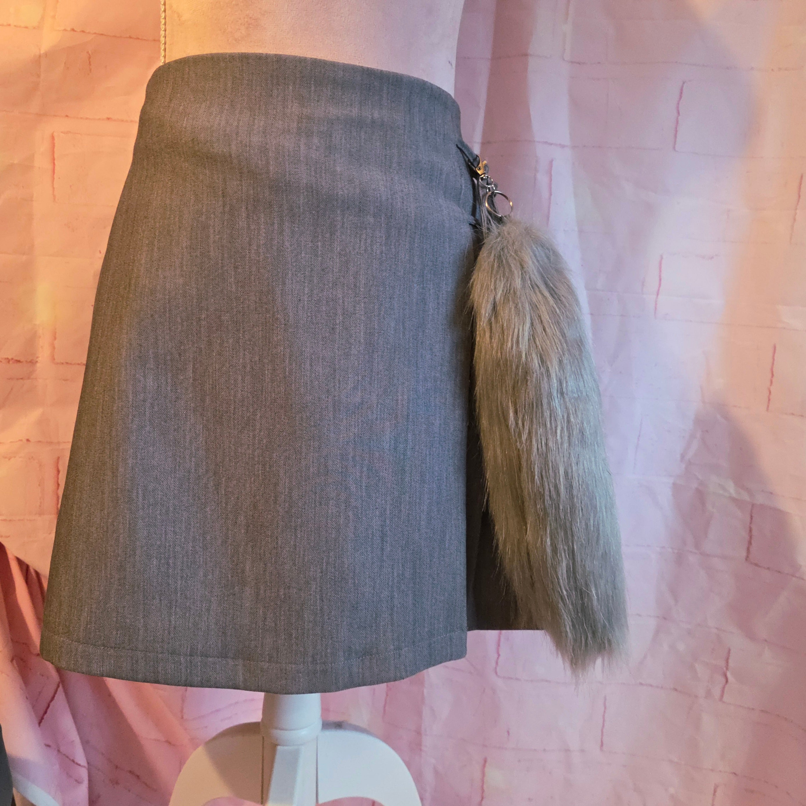 Light Grey Tail Keychain