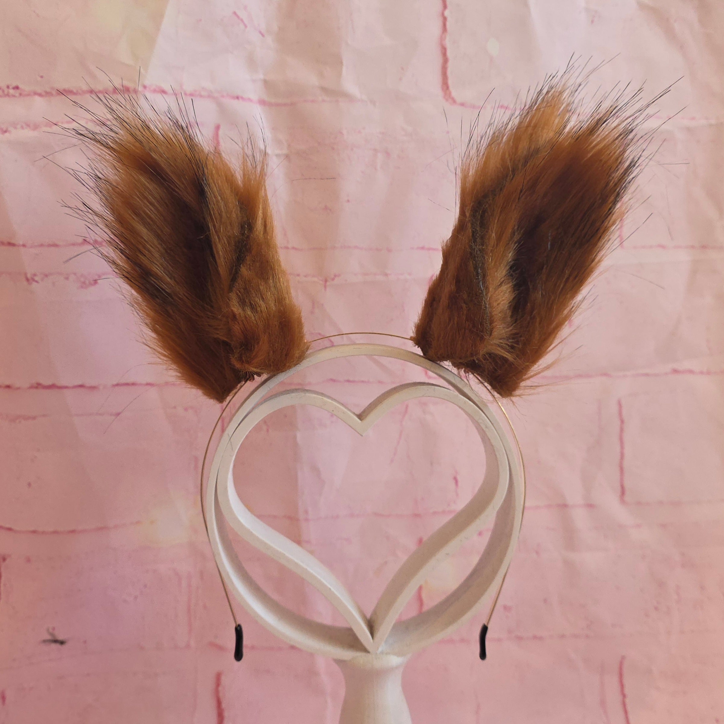Red squirrel ears headband for costume