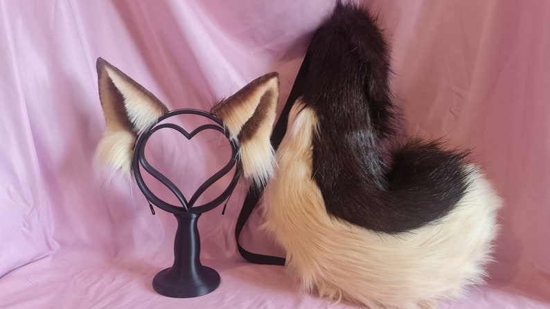 CARAMEL PUPPY tail and ears set