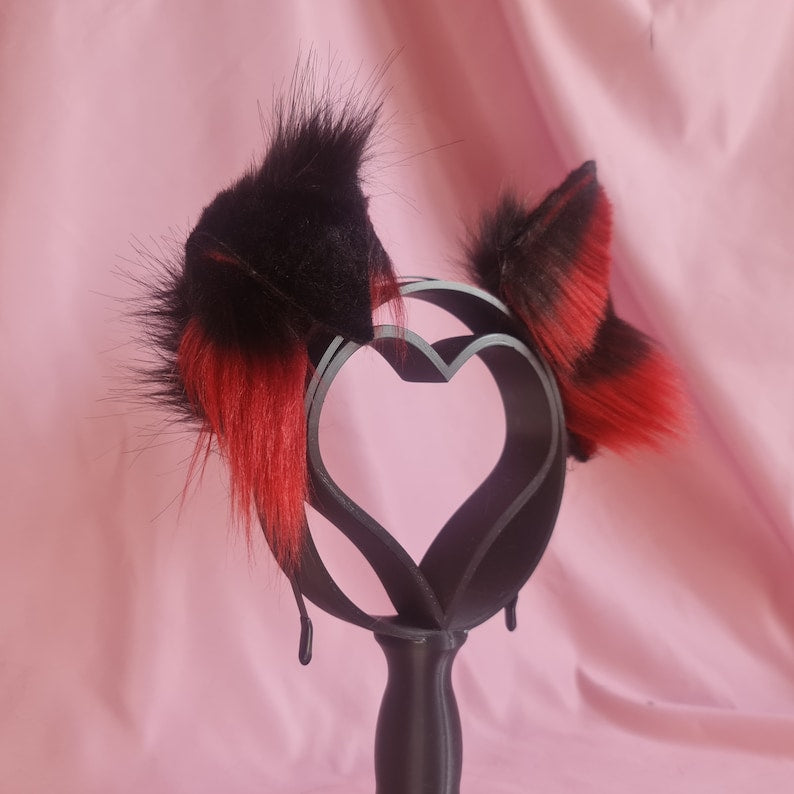 GARNET GOTH PUPPY ears and tail set