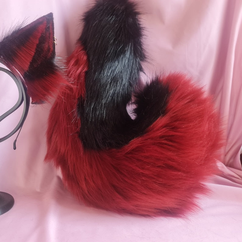 GARNET GOTH PUPPY ears and tail set