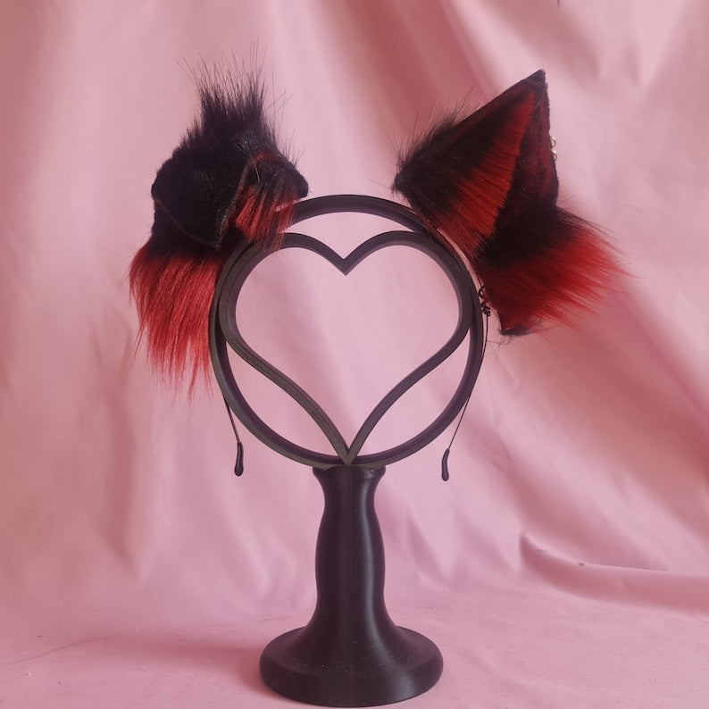 GARNET GOTH PUPPY ears and tail set