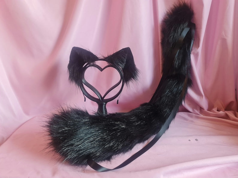 BLACK CAT Tail and Ears