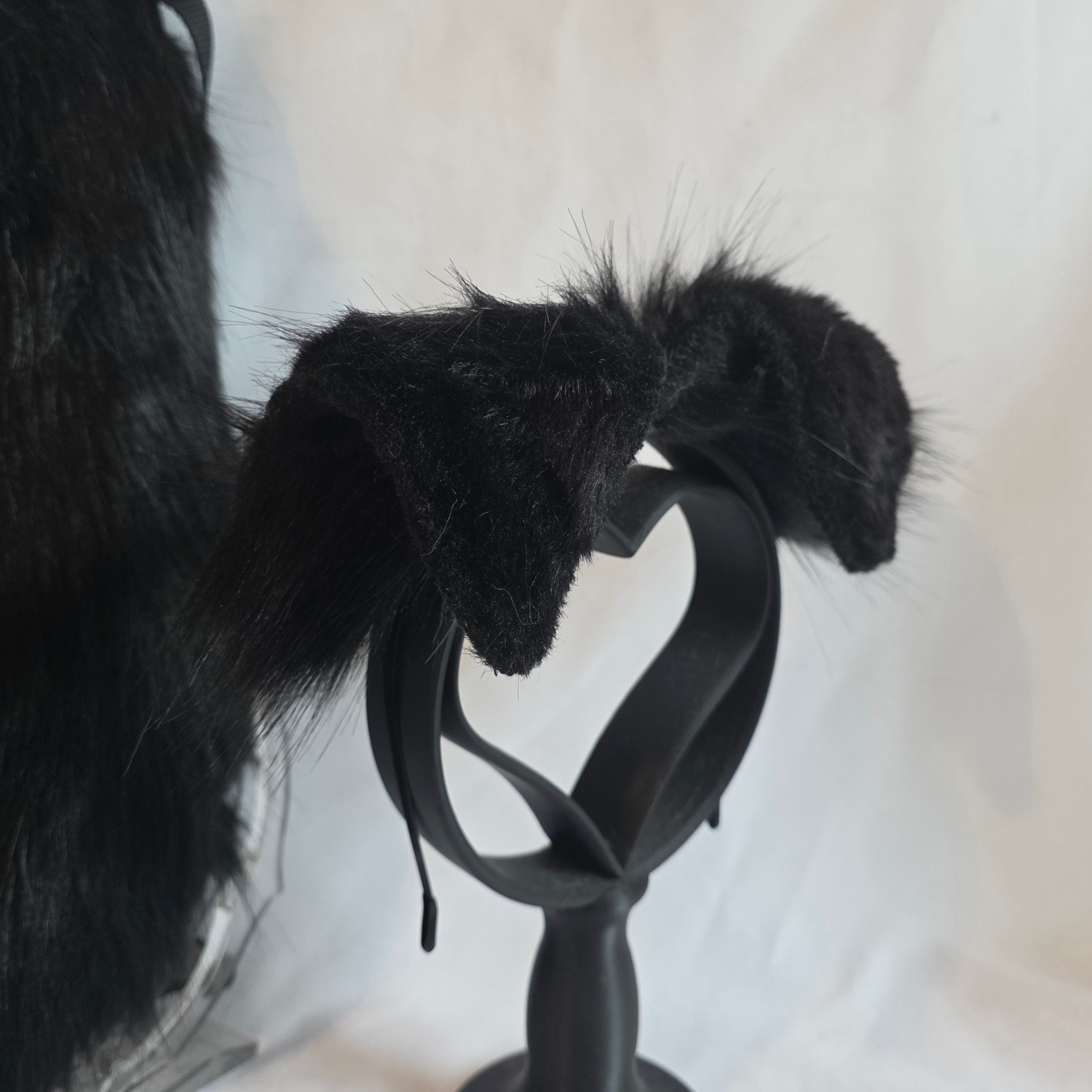 OBSIDIAN CURLED PUPPY ears and tail set