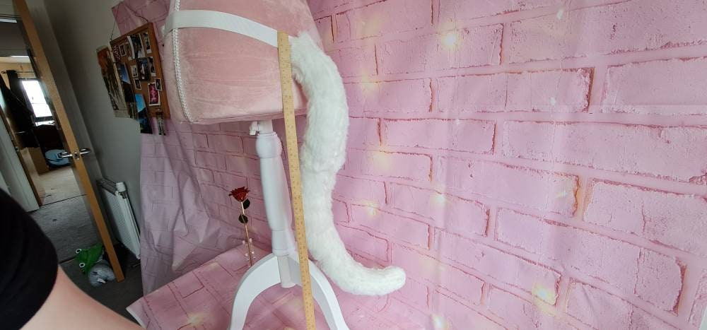 White Poseable Cat Tail