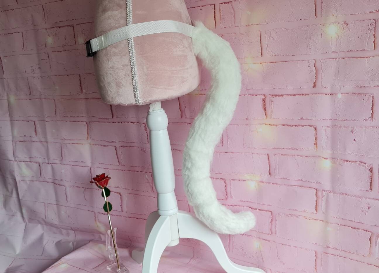 White Poseable Cat Tail