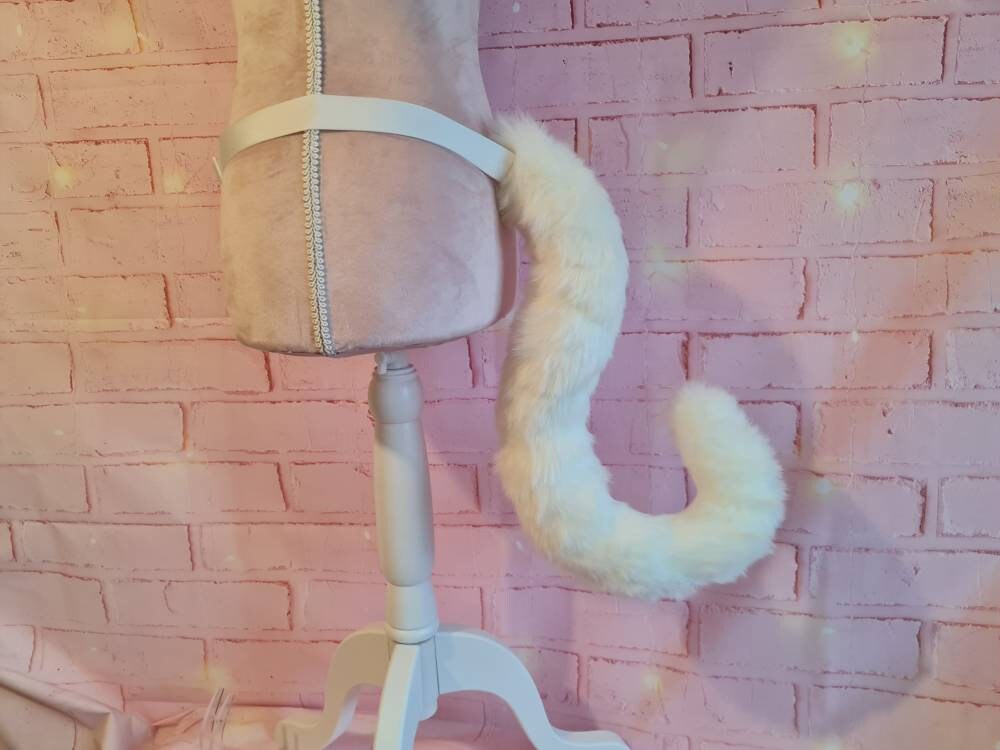 White Poseable Cat Tail