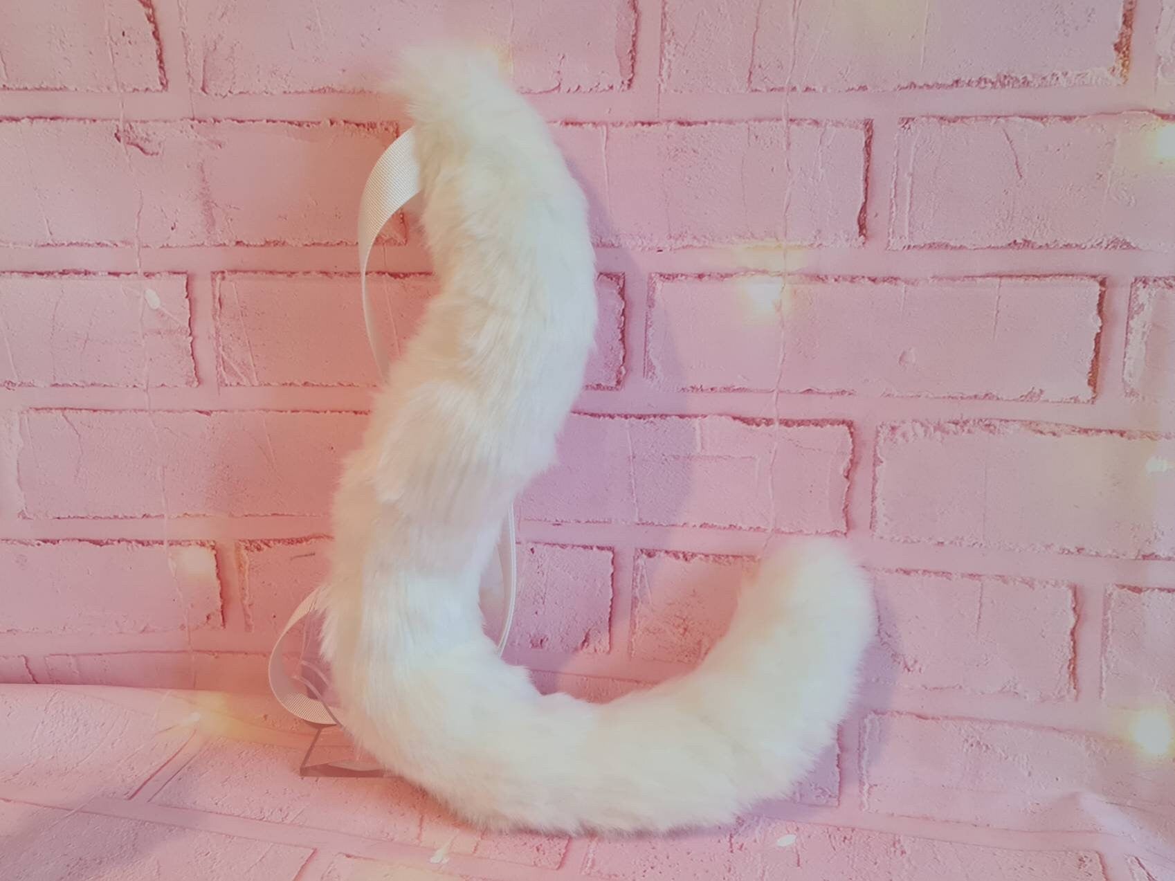 White Poseable Cat Tail